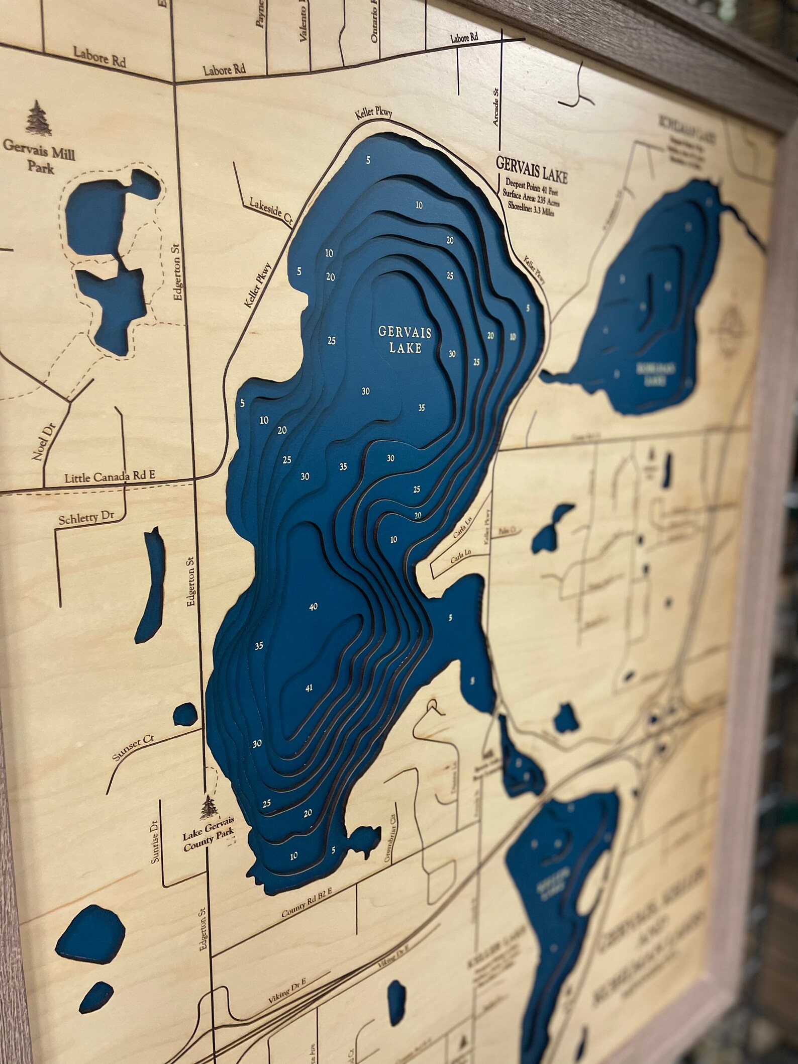 Gervais Lake Map Keller Lake Map Kohlman Lake Map 3D Lake Etsy