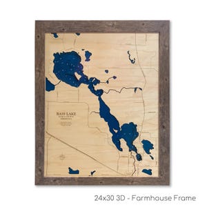 Bass Lake, Bass Lake Map, Wood Lake Map, Wood Lake Sign, Lake Art, Lake House Gift, Lake House Decor, Lake Map, Custom Lake