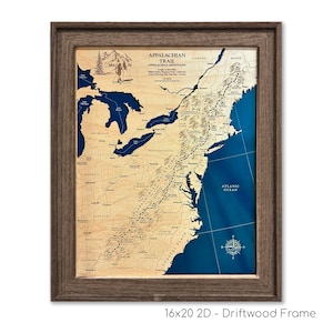 Appalachian Map, Appalachian Mountains Karte, Ostküste Karte, Ostküste Geschenk, Konturkarte, Wanderkarte, Campingkarte, Wandergeschenk