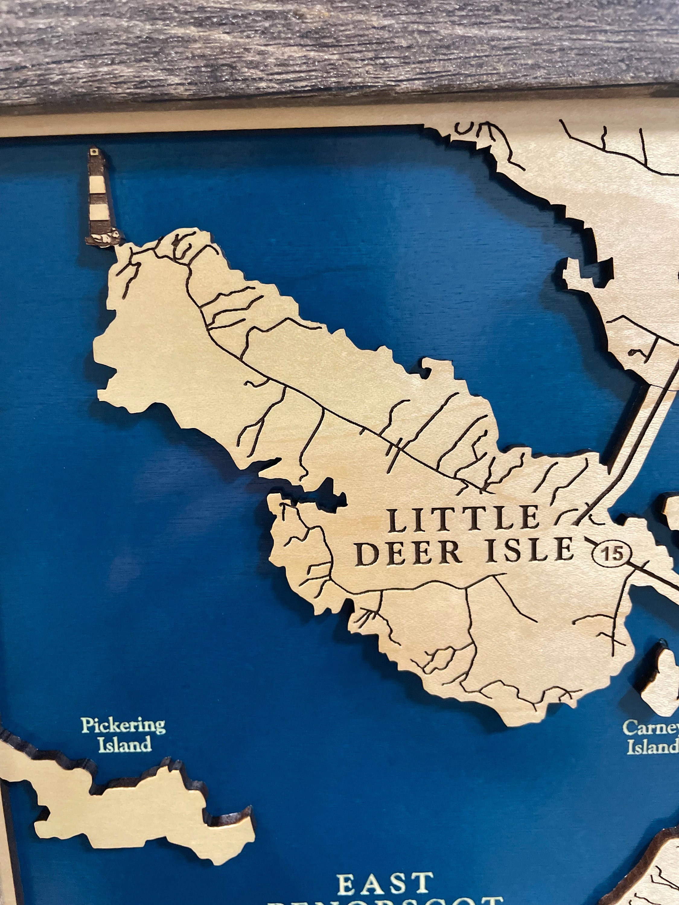 Deer Isle Map Custom Wood Map Custom Lake Art 3D Wall Art - Etsy Australia
