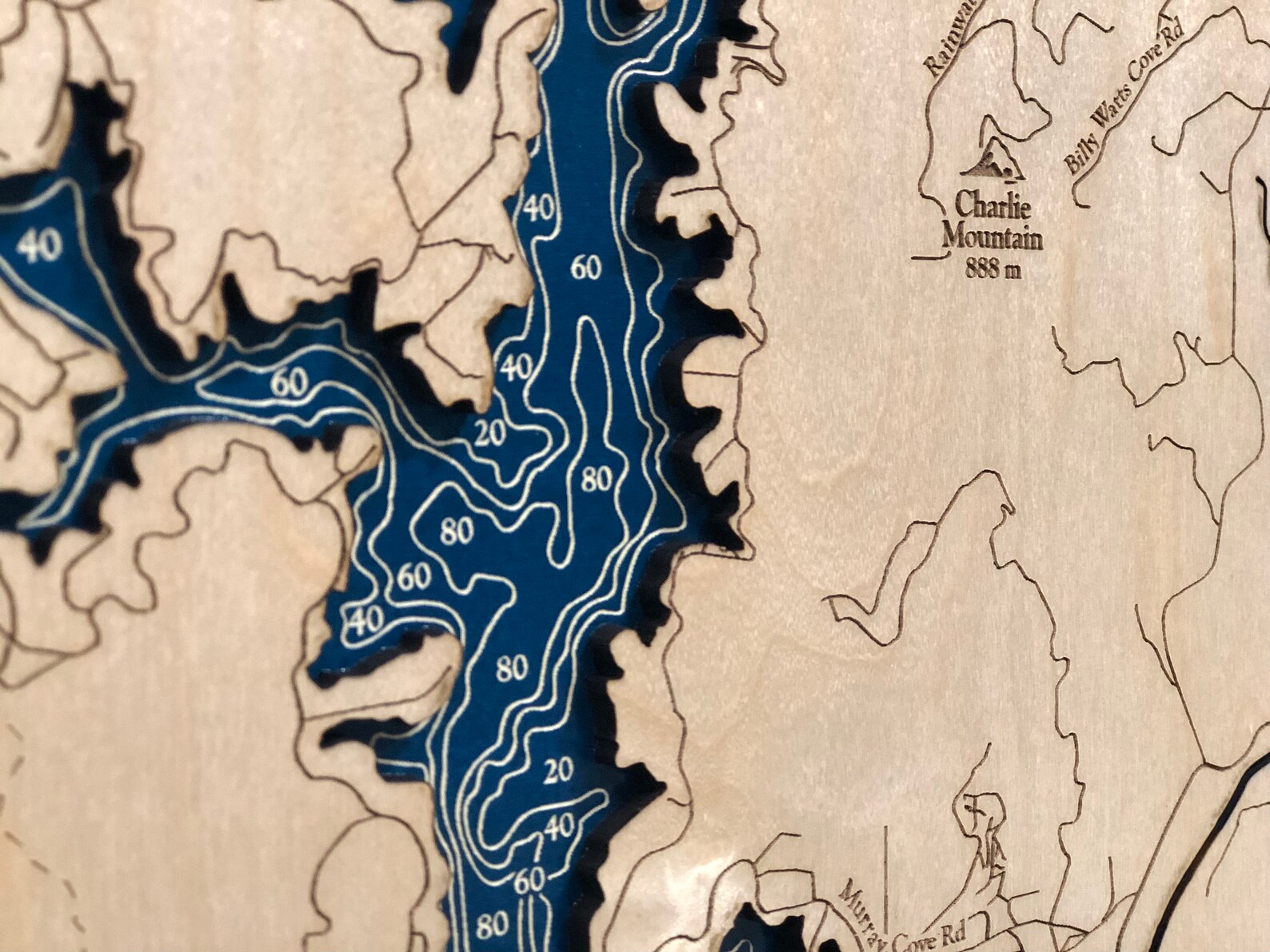 Lake Burton Lake Custom Wood Map Lake Map 3D Wall Art Etsy