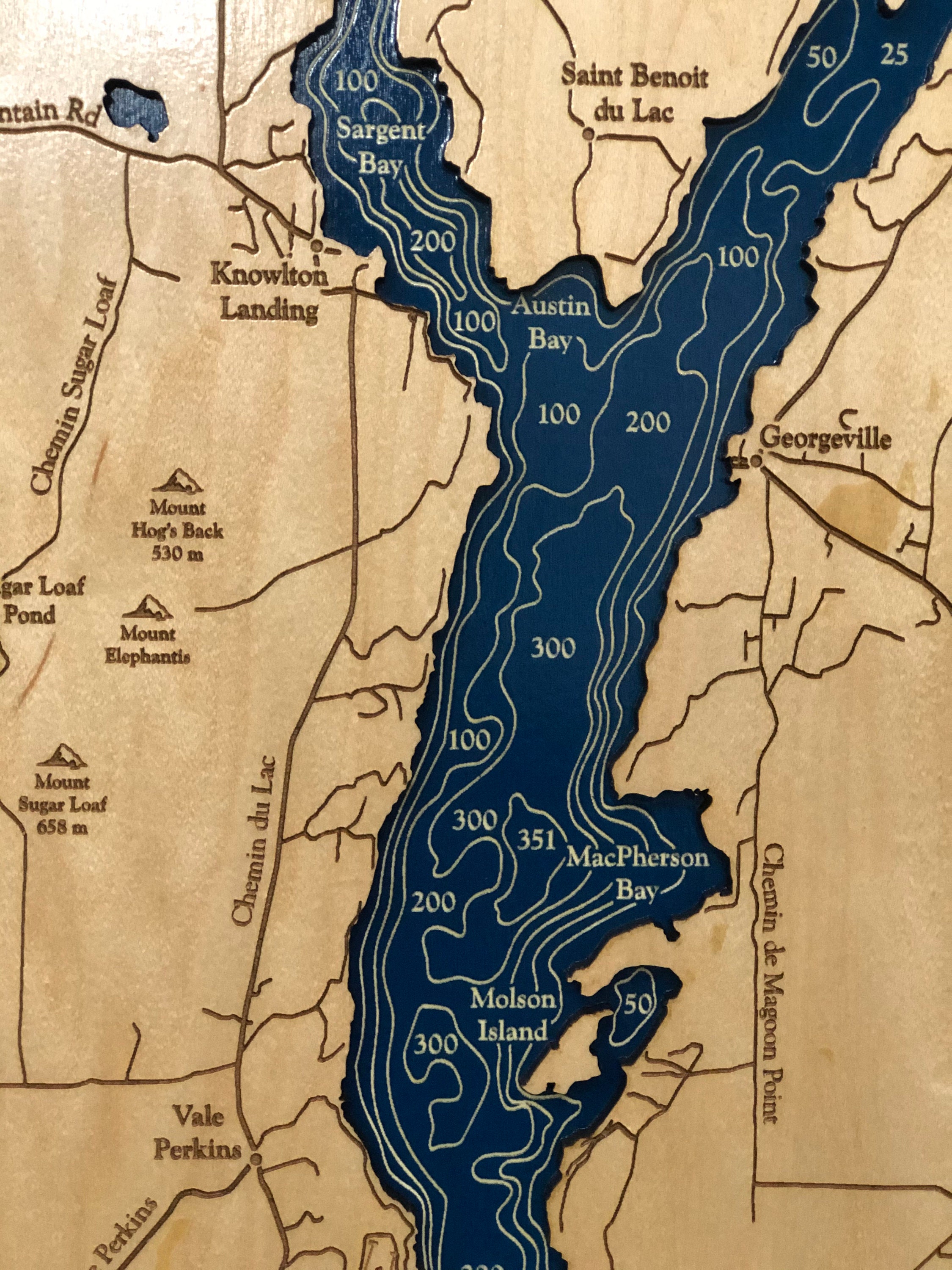 Lake Memphremagog Custom Wood Map 3D Wall Art Contour Map Etsy UK