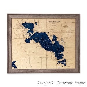 Lake Wawasee Map, Syracuse Lake Map, 3D Lake Map, Custom Lake Map, Custom Lake Sign, Wood Lake Map, Lake House Decor, Lake Art, Wood Lake
