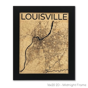 Louisville Map, Louisville Wood Map, Kentucky Map, Louisville Gift, Apartment Decor, City Map, Skyline Gift, Custom Wood Map, City Sign