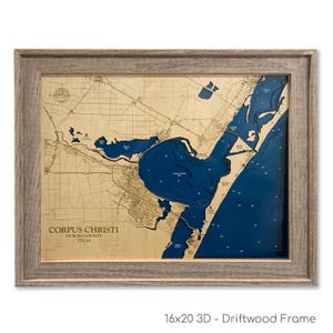 Corpus Christi Map, Texas Map, Custom Wood Map, 3D Wood Map, Custom Coast Map, Custom New York Map, Travel Gift, Beach House Gift