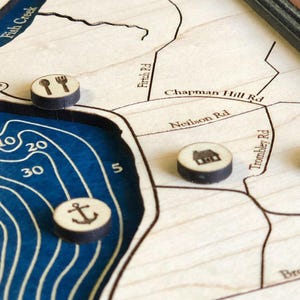 Personalized Wood Map Pins - Custom Lake or City Wall Decor - Add on