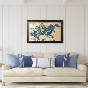 Lake Minnetonka - Custom Wood Map -  Art - 3D Wall Art - Contour Map - Lake House Decor - Lake Map - Depth Map - Lake Art - Wood Maps - Gift
