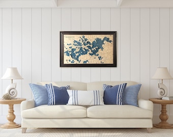 Lake Minnetonka - Custom Wood Map -  Art - 3D Wall Art - Contour Map - Lake House Decor - Lake Map - Depth Map - Lake Art - Wood Maps - Gift