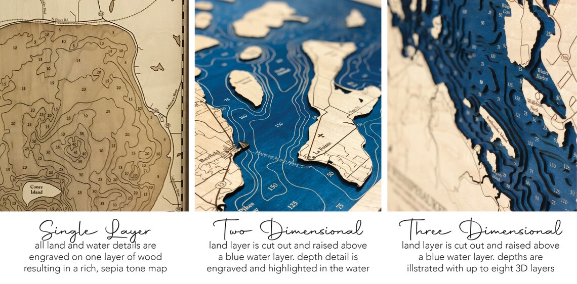 Crawling Stone Lake Map Custom Wood Map Art 3D Wall Art Etsy