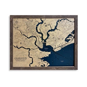 Charleston Area Map, South Carolina Map, Custom Wood Map, Charleston SC Map, 3D Wood Map, 3D Tampa Bay Map, Beach House Decor, SC Coast Map