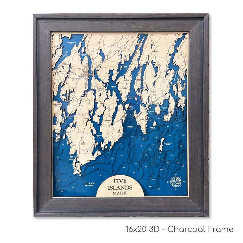 Five Islands Map Casco Bay Map Maine Map Main Coastline Etsy New Zealand