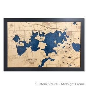 Johns Lake-kaart, kaart Florida. Kaart van het meer van Florida, cadeau van Florida, kaart van het meer, aangepaste kaart van het meer, aangepast bord meer, cadeau meer, decor Lake House
