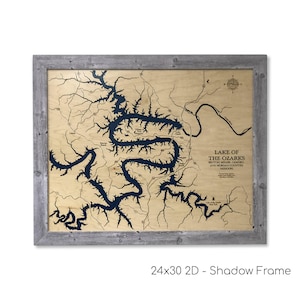 Lake of the Ozarks - Custom Wood Map - Art - 3D Wall Art - Contour Map - Lakehouse Decor - Lake Map - Depth Map - Lake Art - Custom Wood Art