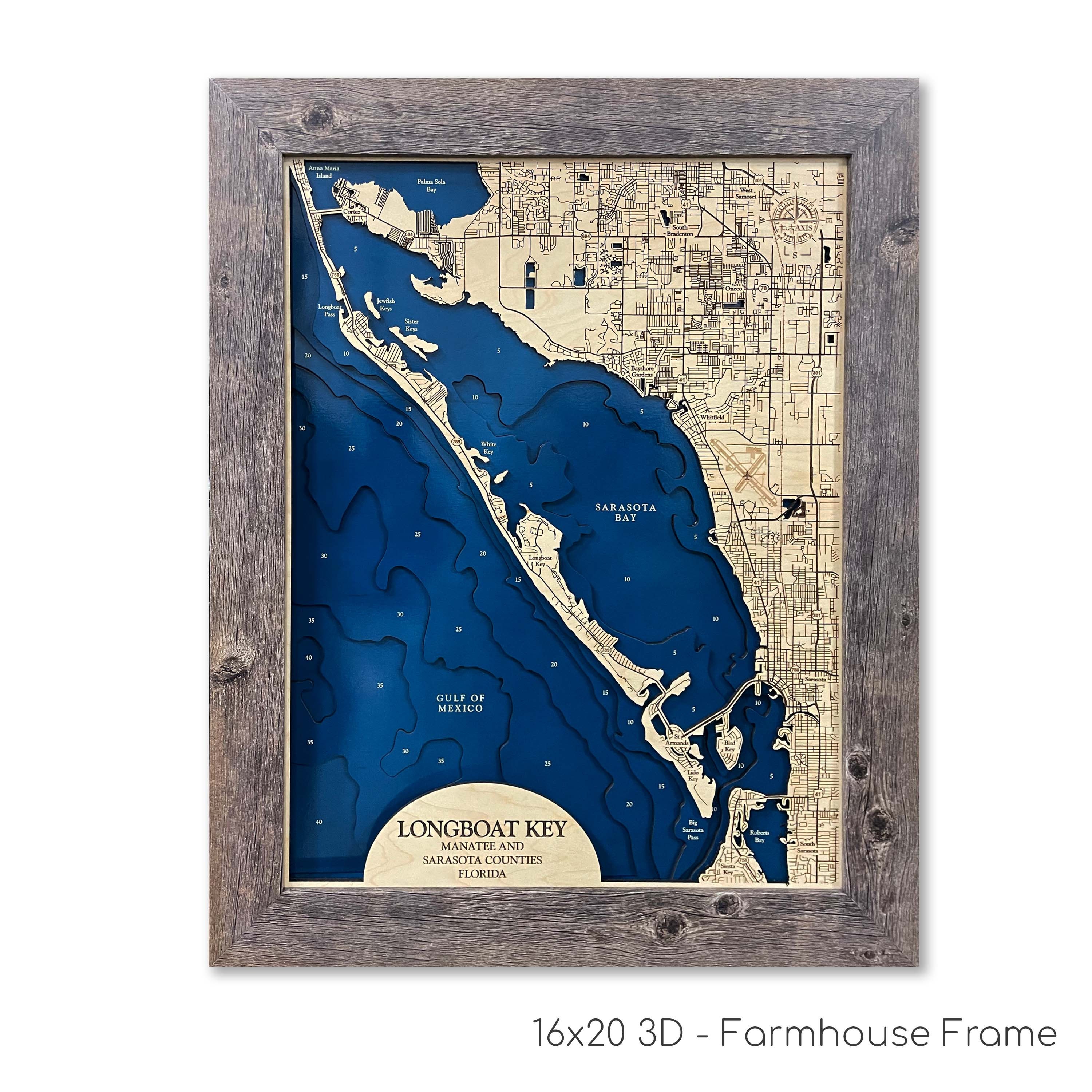 Longboat Key Map Sarasota Map Anna Maria Island Map St Etsy