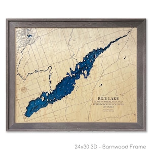 Kaart rijstmeer, rijstmeer, decor huisje, 3D-meerkaart, bord houten meer, bord huisje, decor huisje, decor meer, meerkunst, houten 3D-kaart