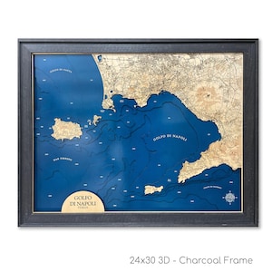 Golfo di Napoli, Gulf of Naples Map, Naples Italy Map, Italy Map, Capri Map, Amalfi Coast Map, Custom Map, 3D Map, Wood Map Art, Europe Map