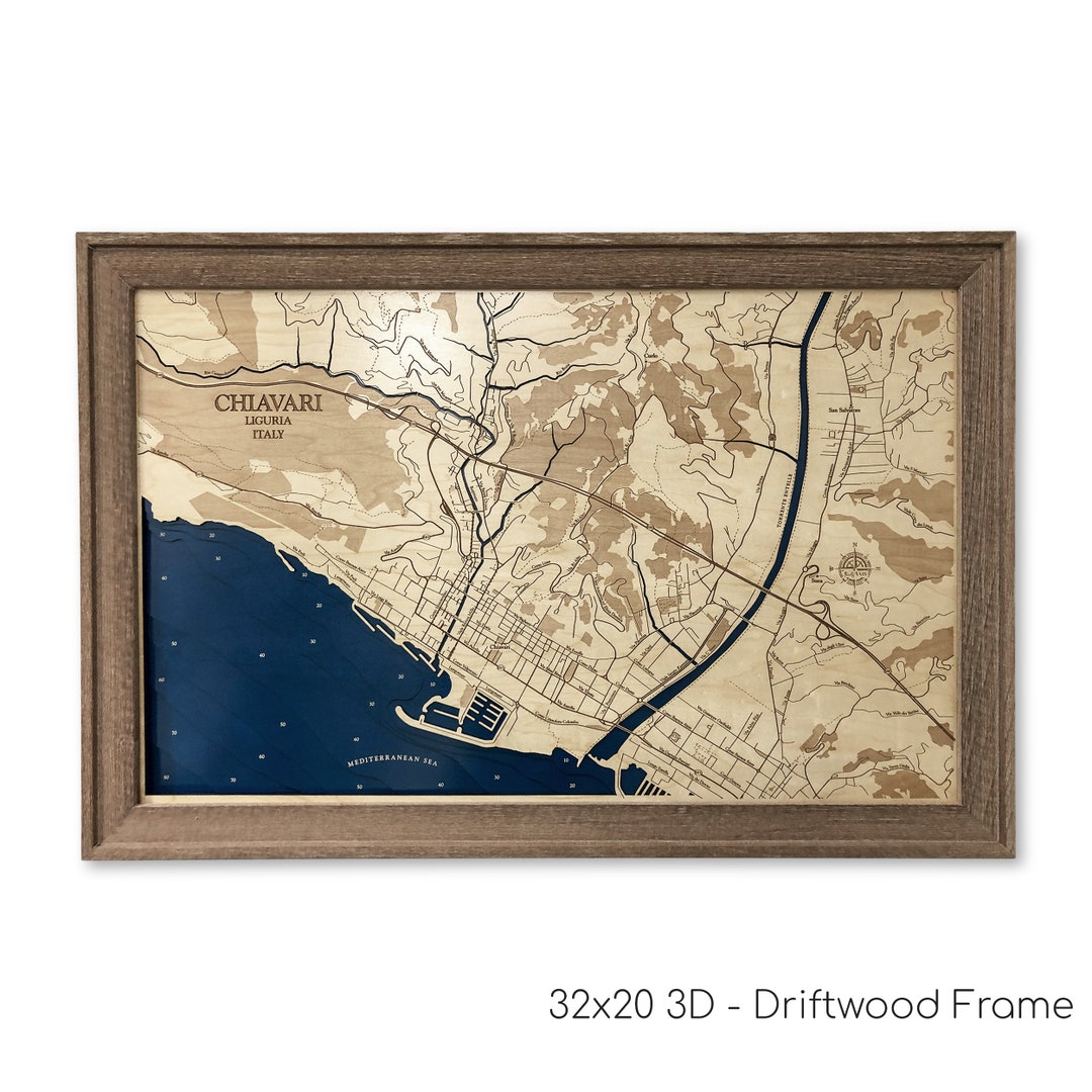 Chiavari Italy Map, Italy Map Map, Italy Gift, Wood Map, Beach Sign ...