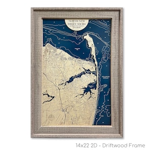 Mappa del New Jersey settentrionale, mappa del New Jersey, mappa di Sandy Hook, mappa di Fort Hancock, mappa in legno, cartello da spiaggia, cartello da spiaggia personalizzato, decorazioni da spiaggia, mappa dei contorni
