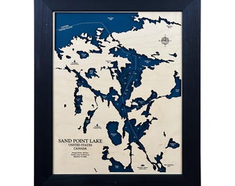 Sand Point Lake Map, Lake House Gift, 3D Lake Map, Wood Lake Sign, Lake Sign, Lake House Decor, Lake Art, Lake House Art, Housewarming Gift