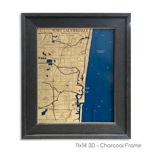Kaart van Fort Lauderdale, kaart van Fort Lauderdale, kaart van Florida, cadeau Florida, cadeau, contourkaart, decor strandhuis, eilandkaart, aangepaste kaart
