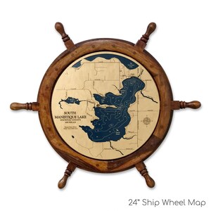 South Manistique Lake Map, Manistique Lake, Custom Wood Map, 3D Wall Art, Contour Map, Lake House Decor, Lake Map, Depth Map, Lake Gift