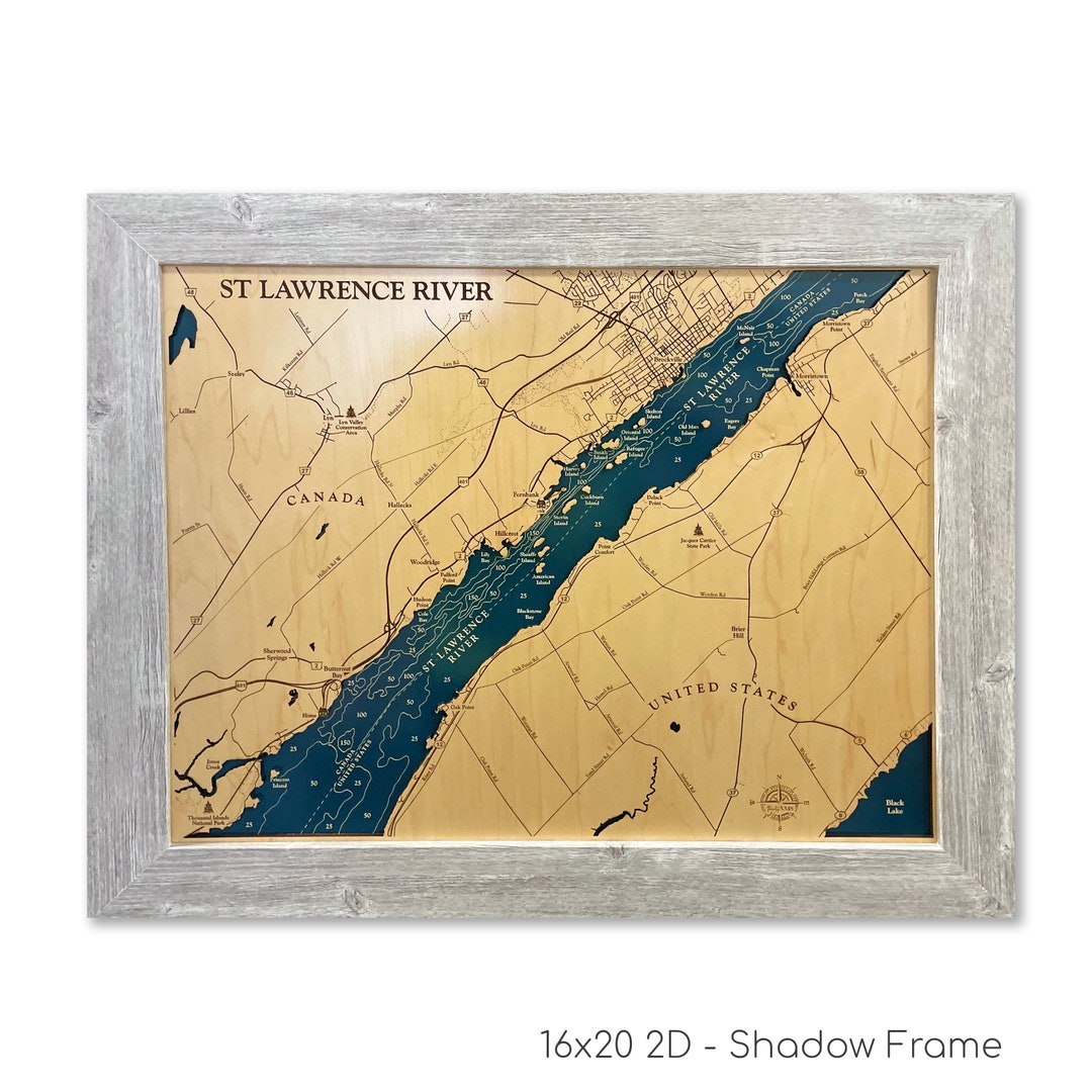 St Lawrence River Map Custom Wood Map 3D Wall Art Contour - Etsy