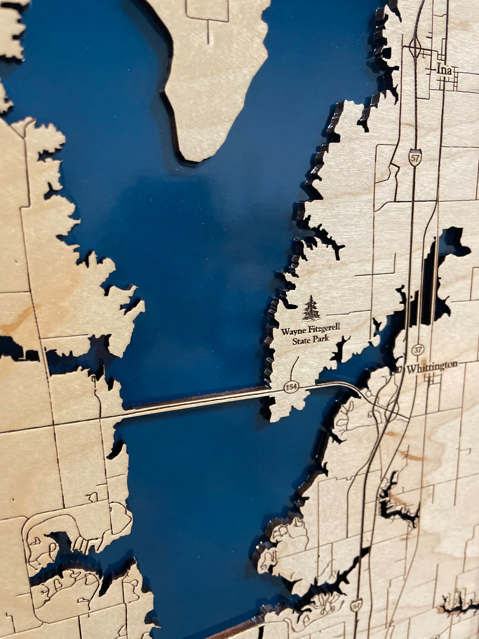 Rend Lake Rend Lake Map Illinois Map Wood Lake Map Custom Etsy