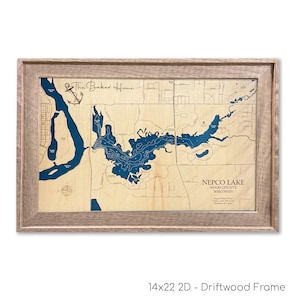 Nepco Lake Map, Nepco Lake, Wood Lake Map, Custom Lake Map, Custom Lake Sign, Custom Lake Art, Wood Lake Map, 3D Lake Map, Lake House Decor