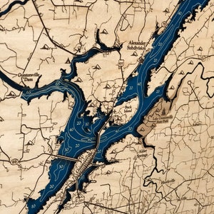 Guntersville Lake Map, Lake Guntersville Map, Custom Lake Art, 3D Wall ...