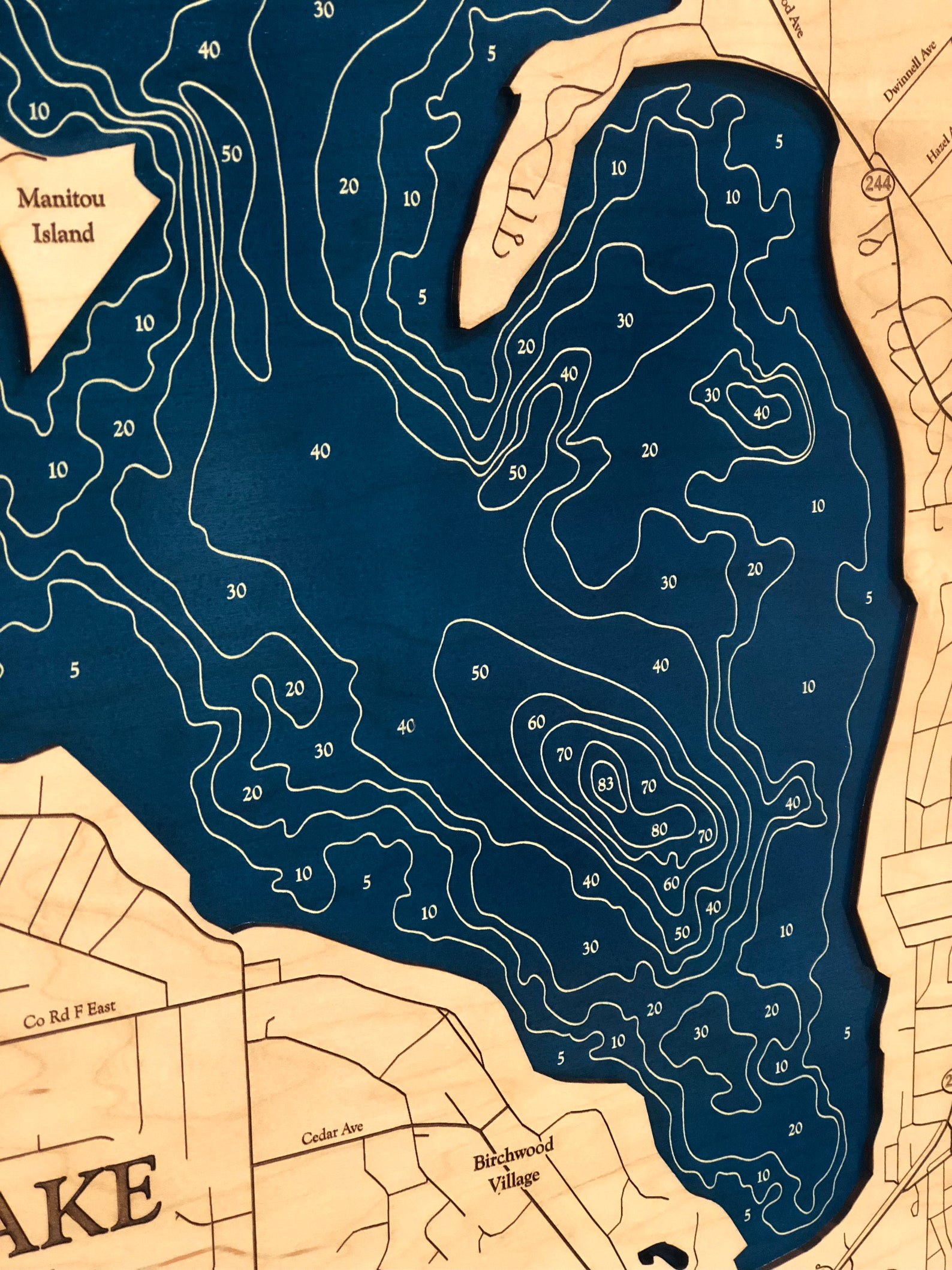 White Bear Lake Map White Bear Lake Custom Wood Map 3D Wall Etsy