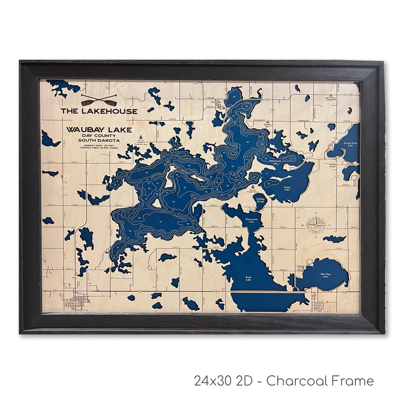 Waubay Lake Map Waubay Lake Wood Lake Map Wood Lake Sign Etsy UK