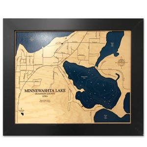 Minnewashta Lake - Custom Wood Map - Idaho Lake Map - 3D Wall Art - Contour Map - Lake House Decor - Lake Map - Depth Map - Lake Gift- Gift
