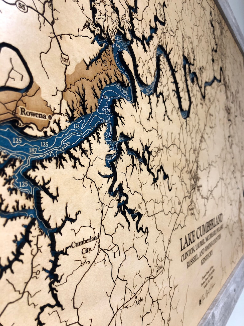 Lake Cumberland Custom Wood Map 3D Wall Art Contour Map Etsy