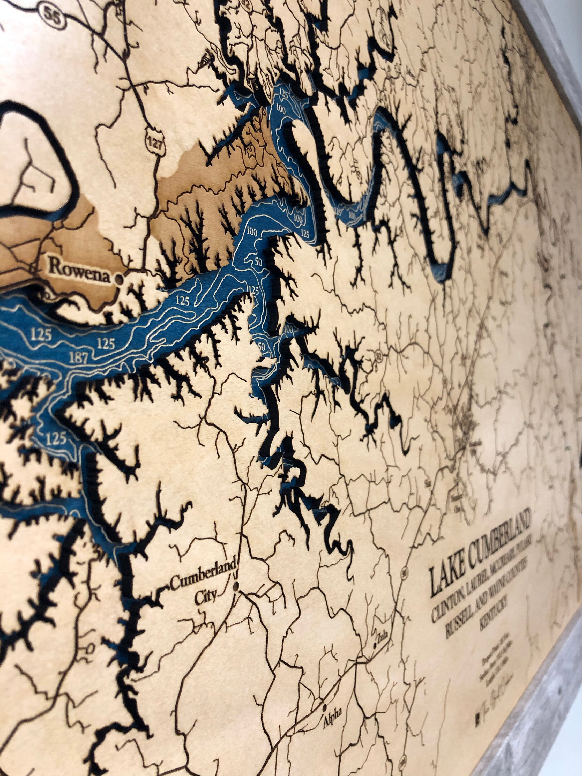 Lake Cumberland Custom Wood Map 3D Wall Art Contour Map - Etsy