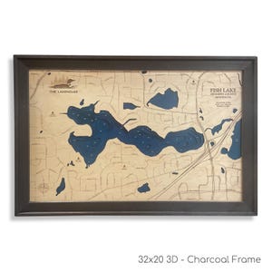 Fish Lake Map, Minnesota Lake Map, Custom Lake Map, Custom Lake Sign, Custom Lake Art, Wood Lake Map, 3D Lake Map, Lake House Decor