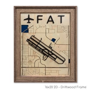 Mapa de aeroporto privado, mapa de aeroporto 3D, mapa FAT, mapa de aeroporto personalizado, mapa personalizado, presente para piloto, presente para tripulação de voo, presente personalizado