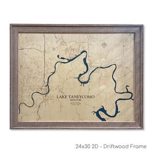 Lake Taneycomo Map, Lake Taneycomo, Wood Lake Map, Wood Lake Sign, Lake Art, Lake House Gift, Lake House Decor, Lake Map, Custom Lake