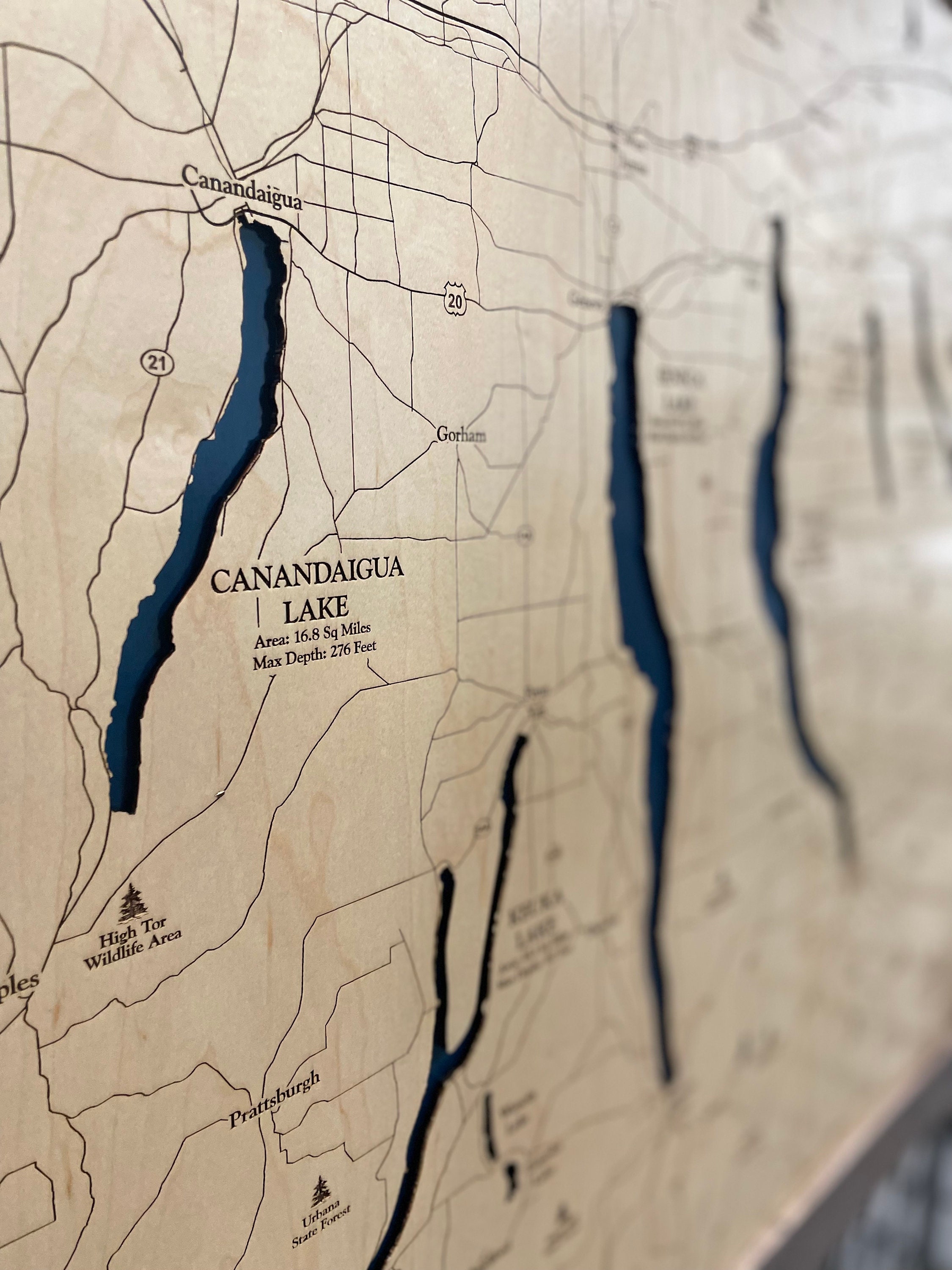 Quaddick Reservoir Map Custom Lake Map Wood Lake Map 3D Etsy
