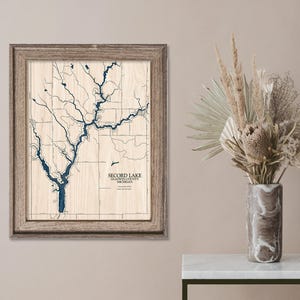 Secord Lake Map, Wood Lake Map, Custom Lake Map, Custom Lake Sign, Custom Lake Art, Wood Lake Map, Lake Map, Lake House Decor