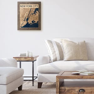 New York City Holz Karte - Stadt Geschenk - 3D Stadtplan - 3D - Stadtplan - Stadtplan - Map