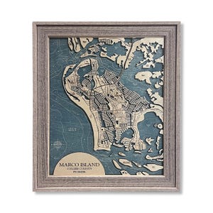 Marco Island Map, Marco Map, Naples Map Map, Marco Island, Marco Island Gift, Contour Map, Beach House Decor, Island Map, Custom Map