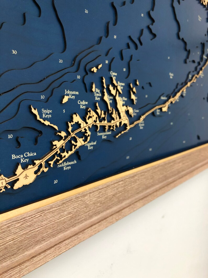 Florida Keys Map Custom Wood Map Florida Map 3D Wall Art Etsy