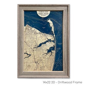 North New Jersey Map, New Jersey Map, Sandy Hook Map, Fort Hancock Map, Wood Map, Beach Sign, Custom Beach Sign, Beach Decor, Contour Map