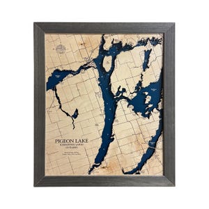 Pigeon Lake Map, Wood Lake Map, Custom Lake Map, Custom Lake Sign, Custom Lake Art, Wood Lake Map, Lake Map, Lake House Decor