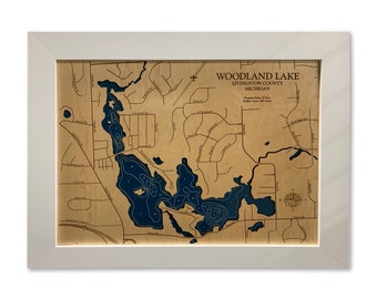 Woodland Lake Map, Woodland Lake, Wood Lake Map, Wood Lake Sign, Lake Art, Lake House Gift, Lake House Decor, Lake Map, Custom Lake