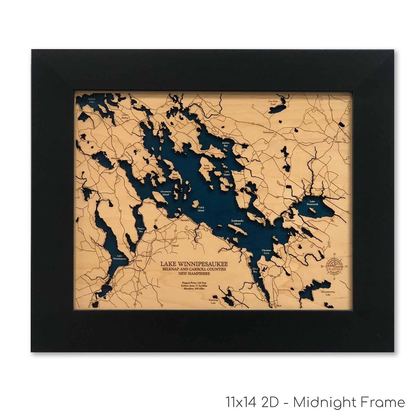 Lake Winnipesaukee Custom Wood Map Custom Lake Sign Lake - Etsy