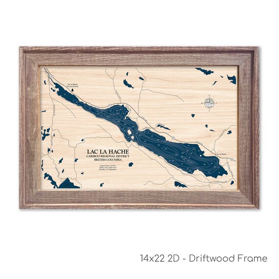 Lac La Hache Map Wood Lake Map Custom Lake Map Custom Lake Etsy