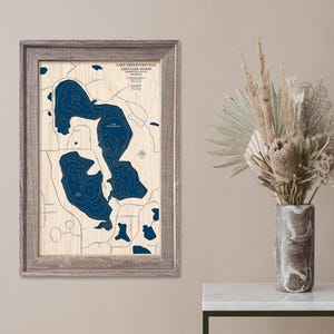 Lake Demontreville Map, Lake Olson Map, Custom Lake Map, Custom Lake Sign, Custom Lake Art, Wood Lake Map, Lake Map, Lake House Decor