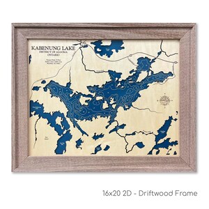 Kabenung Lake Map, Kabenung Lake, Cottage Decor, 3D Lake Map, Wood Lake Sign, Cottage Sign, Lake House Decor, Lake Art, 3D Wood Map