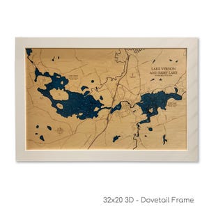 Fairy Lake Map, Vernon Lake, Wood Lake Map, Custom Lake Map, Custom Lake Sign, Custom Lake Art, Wood Lake Map, 3D Lake Map, Lake House Decor